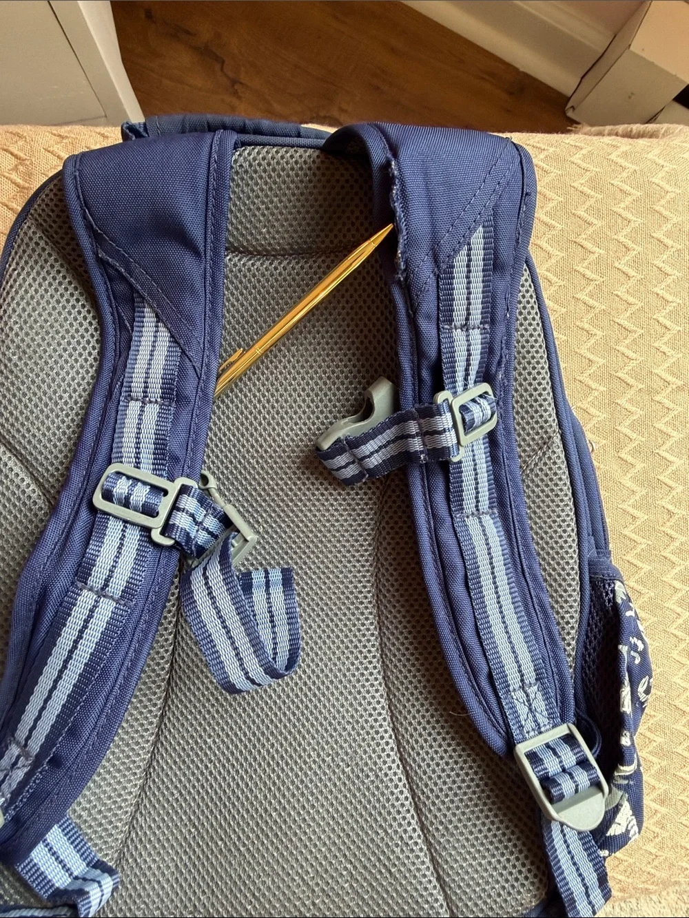 Pottery Barn Kids Dinosaur Skeleton Navy Blue Backpack